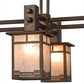Meyda Lighting Roylance 36" 4-Light Antique Copper Chandelier With Silver Mica Shade Glass