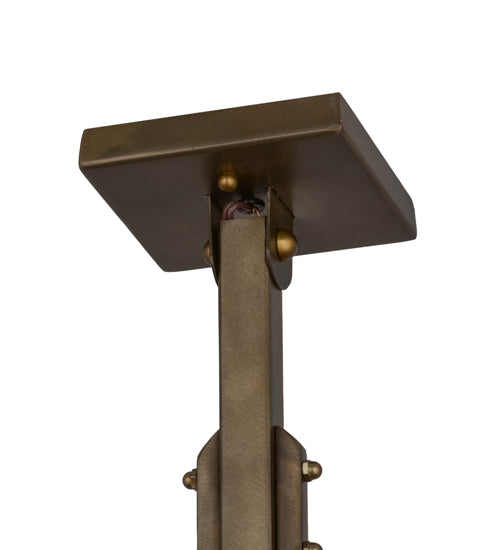 Meyda Lighting Roylance 36" 4-Light Antique Copper Chandelier With Silver Mica Shade Glass