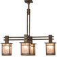Meyda Lighting Roylance 36" 4-Light Antique Copper Chandelier With Silver Mica Shade Glass