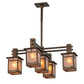 Meyda Lighting Roylance 36" 5-Light Antique Copper Chandelier With Silver Mica Shade Glass