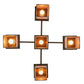 Meyda Lighting Roylance 36" 5-Light Antique Copper Chandelier With Silver Mica Shade Glass