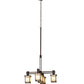 Meyda Lighting Roylance 36" 5-Light Mahogany Bronze Chandelier With Beige Art Shade Glass