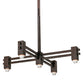 Meyda Lighting Roylance 36" 5-Light Mahogany Bronze Chandelier With Beige Art Shade Glass