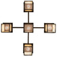 Meyda Lighting Roylance 36" 5-Light Mahogany Bronze Chandelier With Beige Art Shade Glass