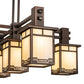 Meyda Lighting Roylance 36" 5-Light Mahogany Bronze Chandelier With Beige Art Shade Glass