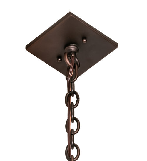 Meyda Lighting Roylance 36" 5-Light Mahogany Bronze Chandelier With Beige Art Shade Glass