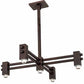 Meyda Lighting Roylance 36" 5-Light Mahogany Bronze Chandelier With Silver Mica Shade Glass