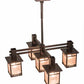 Meyda Lighting Roylance 36" 5-Light Mahogany Bronze Chandelier With Silver Mica Shade Glass