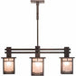 Meyda Lighting Roylance 36" 5-Light Mahogany Bronze Chandelier With Silver Mica Shade Glass