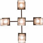 Meyda Lighting Roylance 36" 5-Light Mahogany Bronze Chandelier With Silver Mica Shade Glass