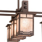 Meyda Lighting Roylance 36" 5-Light Mahogany Bronze Chandelier With Silver Mica Shade Glass