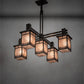 Meyda Lighting Roylance 36"Sq 5-Light Antique Copper & Timeless Bronze Chandelier With Silver Mica Shade Glass