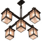 Meyda Lighting Roylance 36"Sq 5-Light Antique Copper & Timeless Bronze Chandelier With Silver Mica Shade Glass
