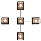 Meyda Lighting Roylance 36"Sq 5-Light Antique Copper & Timeless Bronze Chandelier With Silver Mica Shade Glass
