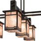 Meyda Lighting Roylance 36"Sq 5-Light Antique Copper & Timeless Bronze Chandelier With Silver Mica Shade Glass