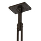 Meyda Lighting Roylance 36"Sq 5-Light Antique Copper & Timeless Bronze Chandelier With Silver Mica Shade Glass