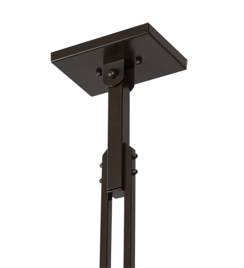 Meyda Lighting Roylance 36"Sq 5-Light Antique Copper & Timeless Bronze Chandelier With Silver Mica Shade Glass