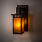 Meyda Lighting Roylance 6" Mahogany Bronze Wall Sconce With Amber Mica Shade Glass