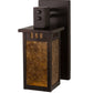Meyda Lighting Roylance 6" Mahogany Bronze Wall Sconce With Amber Mica Shade Glass