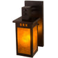 Meyda Lighting Roylance 6" Mahogany Bronze Wall Sconce With Amber Mica Shade Glass