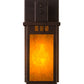Meyda Lighting Roylance 6" Mahogany Bronze Wall Sconce With Amber Mica Shade Glass