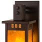 Meyda Lighting Roylance 6" Mahogany Bronze Wall Sconce With Amber Mica Shade Glass