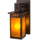 Meyda Lighting Roylance 6" Mahogany Bronze Wall Sconce With Amber Mica Shade Glass