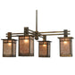 Meyda Lighting Roylance 68" 8-Light 2-Tier Antique Copper Chandelier With Silver Mica Shade Glass