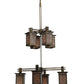 Meyda Lighting Roylance 68" 8-Light 2-Tier Antique Copper Chandelier With Silver Mica Shade Glass
