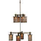 Meyda Lighting Roylance 68" 8-Light 2-Tier Antique Copper Chandelier With Silver Mica Shade Glass