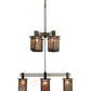 Meyda Lighting Roylance 68" 8-Light 2-Tier Antique Copper Chandelier With Silver Mica Shade Glass