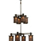 Meyda Lighting Roylance 68" 8-Light 2-Tier Antique Copper Chandelier With Silver Mica Shade Glass