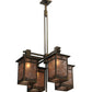 Meyda Lighting Roylance 68" 8-Light 2-Tier Antique Copper Chandelier With Silver Mica Shade Glass
