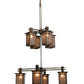 Meyda Lighting Roylance 68" 8-Light 2-Tier Antique Copper Chandelier With Silver Mica Shade Glass