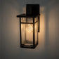 Meyda Lighting Roylance 8" Solar Black Solid Mount Wall Sconce With Clear Seeded Shade Glass
