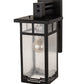 Meyda Lighting Roylance 8" Solar Black Solid Mount Wall Sconce With Clear Seeded Shade Glass
