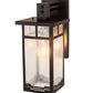 Meyda Lighting Roylance 8" Solar Black Solid Mount Wall Sconce With Clear Seeded Shade Glass