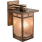 Meyda Lighting Roylance 9" Antique Copper Solid Mount Wall Sconce With Silver Mica Shade Glass