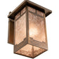 Meyda Lighting Roylance 9" Antique Copper Solid Mount Wall Sconce With Silver Mica Shade Glass