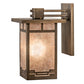 Meyda Lighting Roylance 9" Antique Copper Solid Mount Wall Sconce With Silver Mica Shade Glass