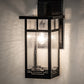 Meyda Lighting Roylance 9" Solar Black Solid Mount Wall Sconce With Clear Seeded Shade Glass