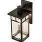 Meyda Lighting Roylance 9" Solar Black Solid Mount Wall Sconce With Clear Seeded Shade Glass