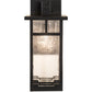 Meyda Lighting Roylance 9" Solar Black Solid Mount Wall Sconce With Clear Seeded Shade Glass