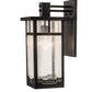 Meyda Lighting Roylance 9" Solar Black Solid Mount Wall Sconce With Clear Seeded Shade Glass