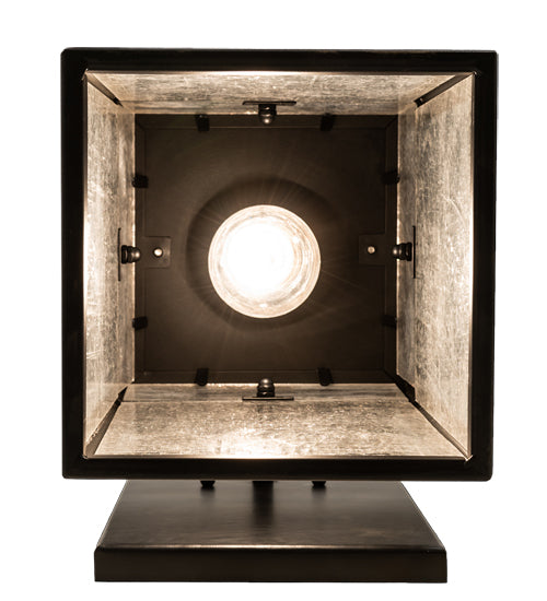 Meyda Lighting Roylance 9" Solar Black Solid Mount Wall Sconce With Clear Seeded Shade Glass