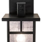 Meyda Lighting Roylance 9" Solar Black Solid Mount Wall Sconce With Clear Seeded Shade Glass