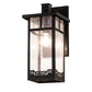 Meyda Lighting Roylance 9" Solar Black Solid Mount Wall Sconce With Clear Seeded Shade Glass