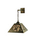 Meyda Lighting Ruffed Grouse 16" Antique Copper Hanging Wall Sconce With Silver Mica Shade Glass