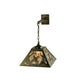 Meyda Lighting Ruffed Grouse 16" Antique Copper Hanging Wall Sconce With Silver Mica Shade Glass