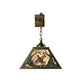 Meyda Lighting Ruffed Grouse 16" Antique Copper Hanging Wall Sconce With Silver Mica Shade Glass